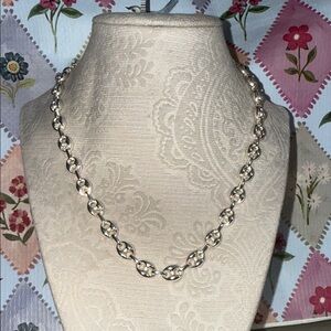 NEW 925 Silver Sterling Elegant Silver Chain Necklace adjustable 16”-18”